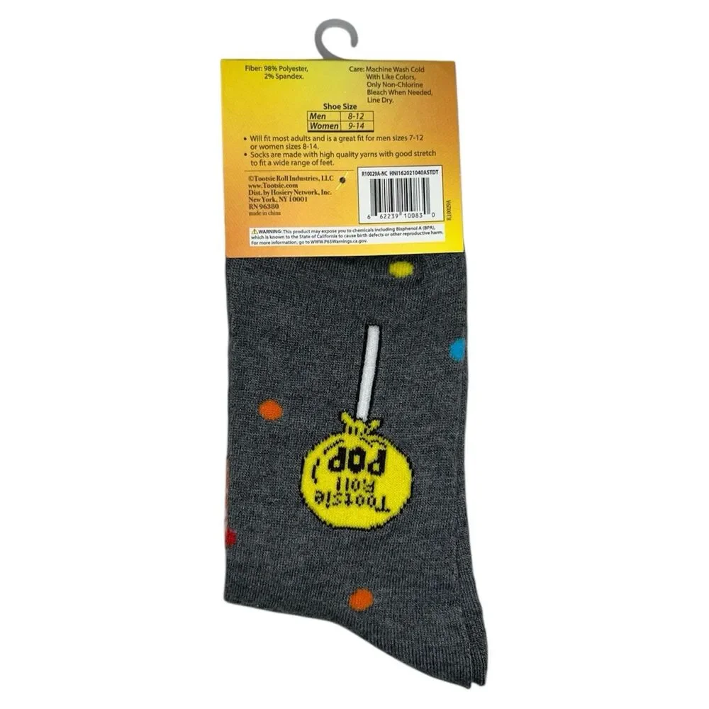 4x Tootsie Roll and Tootsie Pops Novelty Crew Socks Adult Set One Size